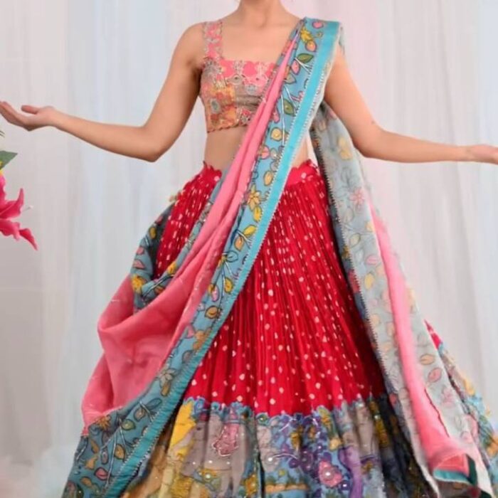 Red Pichwai Story Lehenga Set with Embellished Blouse & Dupatta