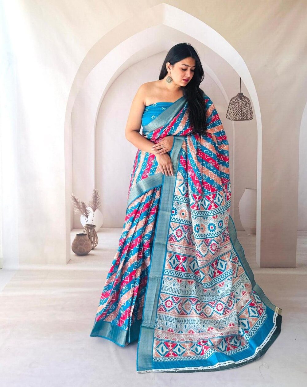 Neelaya – Handwoven Tribal Motif Saree - Image 2