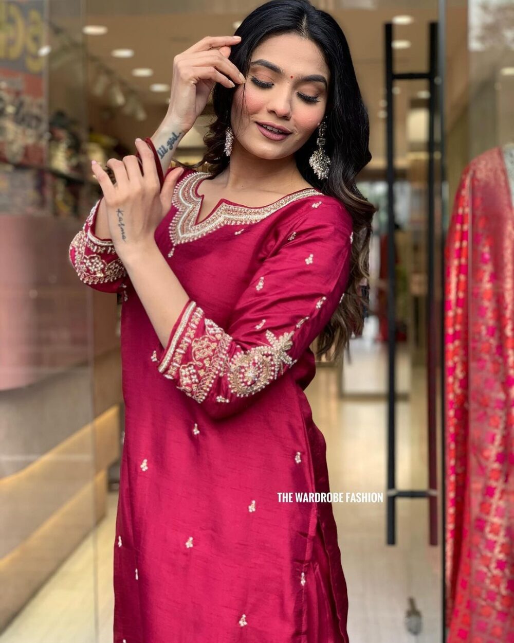 ALF Premium Roman Silk Kurti Set – 3 Piece Suit - Image 2