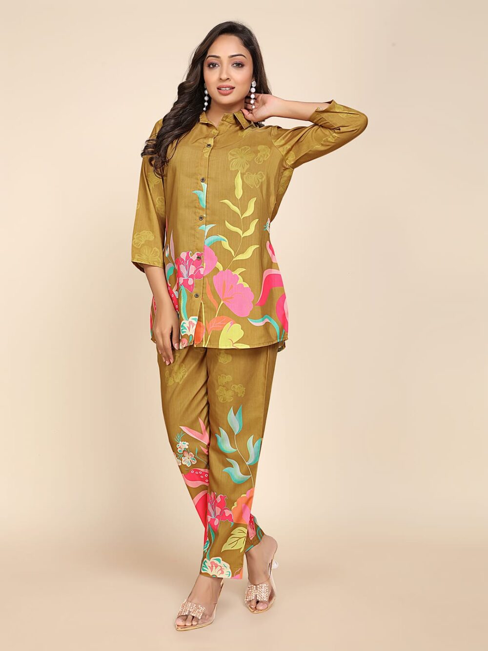 Olive Bloom Co-ord Set - Image 2