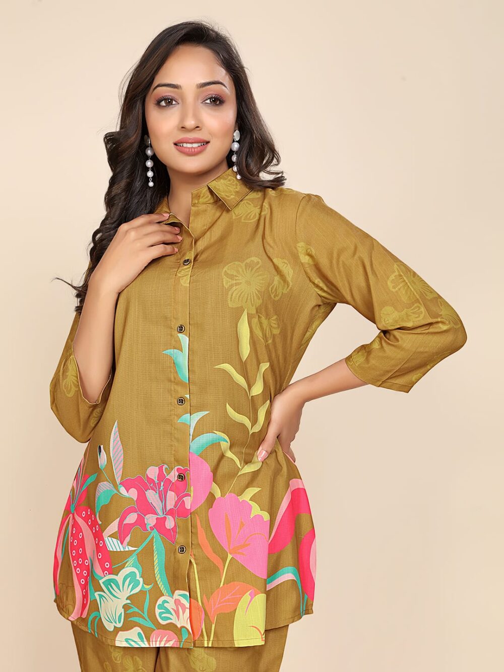Olive Bloom Co-ord Set